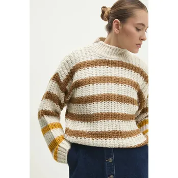 Dámský svetr Svetr Answear.LAB dámský, hnědá barva, hřejivý, s pologolfem 3578.tos 88X, vel. S/M