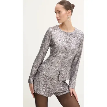 Pánská košile Košile Never Fully Dressed Gunmetal Alexa Sequin Cardigan NFDTO1583 stříbrná SLV, vel. L