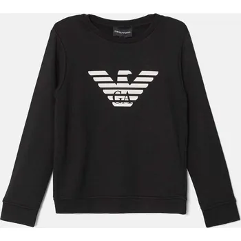 Chlapecká mikina Dětská mikina Emporio Armani černá barva, s potiskem, 8N4MR6 1JRIZ 8N4MR6.1JRIZ 99X, vel. 176