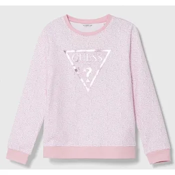 Chlapecká mikina Dětská bavlněná mikina Guess růžová barva, vzorovaná J4GQ01.KA6R3.PPYH 03X, vel. 167