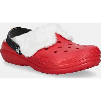 Dámské pantofle Dětské pantofle Crocs CLASSIC LINED SANTA CLOG červená barva, 210931 210931.CLASSIC.LINED.SA 33X, EUR 34/35