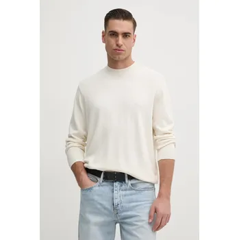 Pánský svetr Svetr z hedvábné směsi Armani Exchange pánský, béžová barva, lehký, XM000338 AF12291 XM000338.AF12291.NOS 01X, vel. M