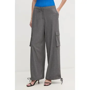 Dámské kalhoty Kalhoty Gaudi dámské, šedá barva, jednoduché, high waist, 421FD25004 90Y, vel. 38