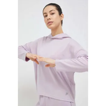 Dámská mikina Tepláková mikina Fila Crivitz fialová barva, s kapucí FAW0499 45X, vel. S