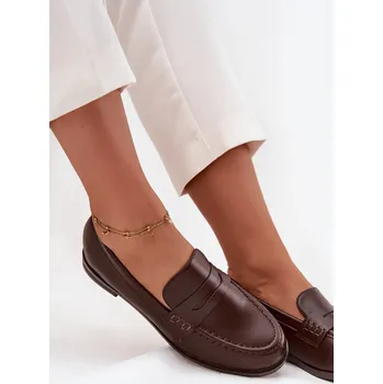 Dámské mokasíny Boto Mokasyny Loafersy Dámské Z Eko Kůže Bessina Barva: Béžová, Velikost: 37