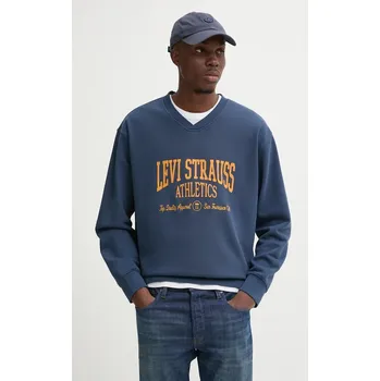 Pánská mikina Bavlněná mikina Levi's pánská, tmavomodrá barva, s potiskem, A9323 59X, vel. S
