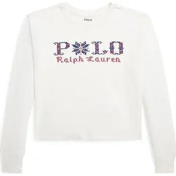 Chlapecké tričko Dětské bavlněné tričko s dlouhým rukávem Polo Ralph Lauren bílá barva, 313952100002 00X, vel. 144-154