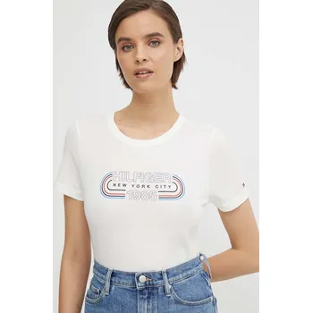 Pánské tričko Bavlněné tričko Tommy Hilfiger béžová barva, WW0WW41203 01X, vel. XS