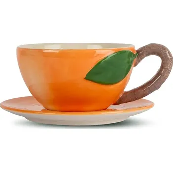 Šálek s podšálkem Byon Peach 300 ml oranžová barva 5228660511 22X
