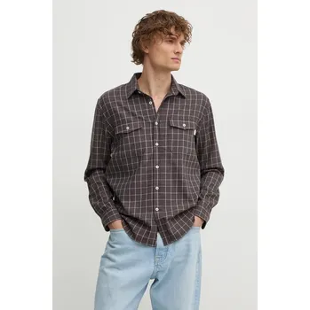 Pánská košile Košile Pepe Jeans MESSON pánská, hnědá barva, regular, s klasickým límcem, PM308731 98X, vel. S