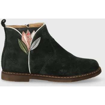 Chlapecká obuv Dětské semišové boty Pom D'api CITY FLORA P1ICED0403.28.30 zelená 79X, EUR 30