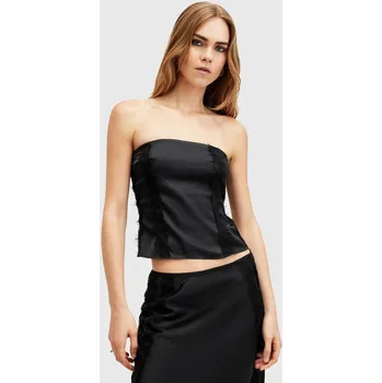 Top AllSaints MORGAN černá barva, s aplikací, W029PB 99X, vel. 38