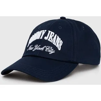 Čepice Bavlněná baseballová čepice Tommy Jeans tmavomodrá barva, s aplikací, AW0AW15959 59X, vel. ONE SIZE