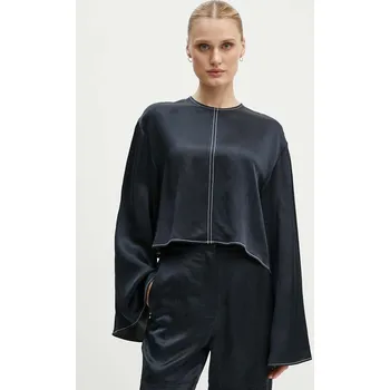 Dámská halenka Halenka s lněnou směsí Day Birger et Mikkelsen Becky - High Shine Blend RD DAY65243309 námořnická modř 59X, vel. 38