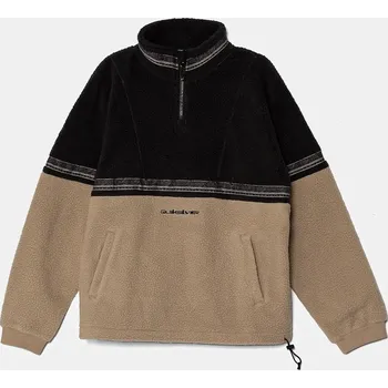 Chlapecká mikina Dětská mikina Quiksilver TAKE US BACK BLOCK POLAR béžová barva, hladká, EQBFT03897 08X, vel. 132