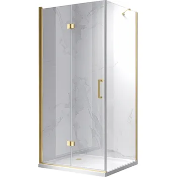 BPS-koupelny Obdélníkový sprchový kout HYD-OK20F 120x80 zlatá/transparent - bez vaničky