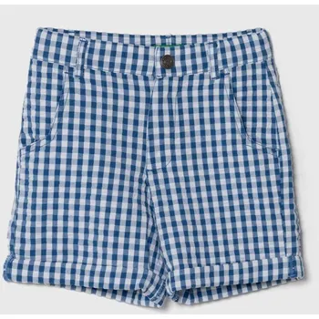 Chlapecké kraťasy Dětské bavlněné šortky United Colors of Benetton 4YCCG901U.P.Seasonal modrá 55X, vel. 82