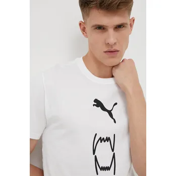 Pánské tričko Bavlněné tričko Puma 538569 bílá 00X, vel. L