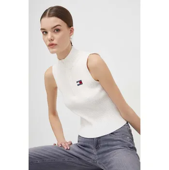 Top Tommy Jeans DW0DW17754 béžová 01X, vel. L