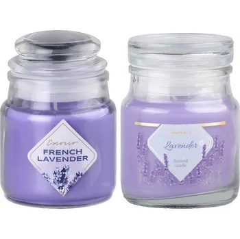 Svíčka Emocio vonná svíčka ve skle Lavender se skleněným víčkem 57x85mm