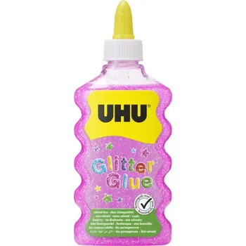 Kancelářské lepidlo UHU Glitter Glue Pink Maxi - třpytkové lepidlo pro dekorace 185 g / 177 ml