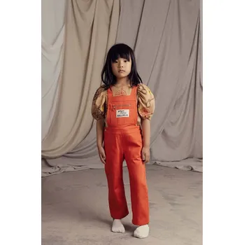 Chlapecké kalhoty Dětské bavlněné lacláče Mini Rodini Mallorca 2465010242 oranžová 22X, vel. 104-110