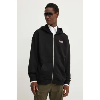 Pánská mikina Bavlněná mikina Diesel S-BOXT-HOOD-ZIP-DIV A14946.0GEAD černá 99X, vel. XL
