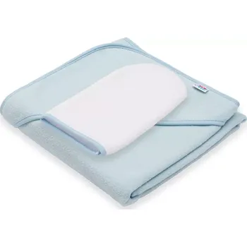 Dětská froté osuška s kapucí NEW BABY BASIC 80 × 80 cm modrá