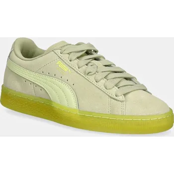 Pánská obuv Semišové sneakers boty Puma Suede Classic Translucent 398818 zelená 77X, EUR 41