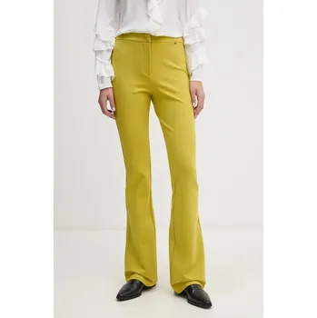 Dámské kalhoty Kalhoty Gaudi dámské, žlutá barva, zvony, high waist, 421FD24004 11X, vel. M