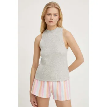 Bavlněný top American Vintage DEBARDEUR COL ROND šedá barva, RUZ01AE24 90X, vel. S