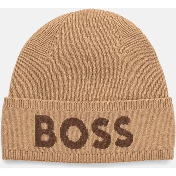 Čepice Čepice z vlněné směsi BOSS 50524348 béžová 80X, vel. ONE SIZE