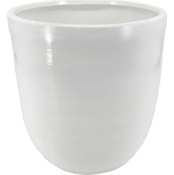 Váza Clay - II.jakost Bílý keramický obal na květináč Sorel, 28x28x32 cm - lesklý, II.jakost