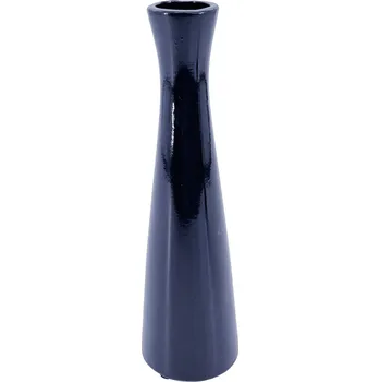 Váza Clay - II.jakost Modrá keramická váza Xara, 7x7x25 cm - lesklá, II.jakost