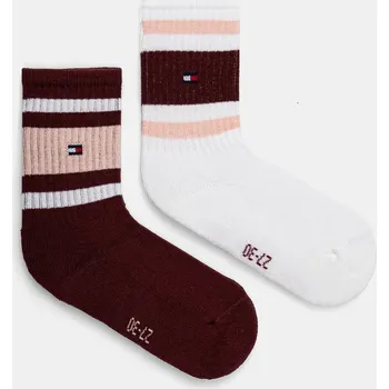 Dětské ponožky Tommy Hilfiger 2-pack 701229942.G.9BYH burgundské 93X, vel. 39/42