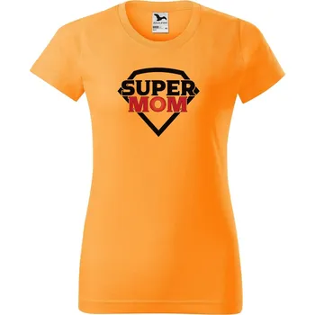 Dámské tričko s potiskem Super mom Barva trička: Tangerine orange - A2, Velikost: XL