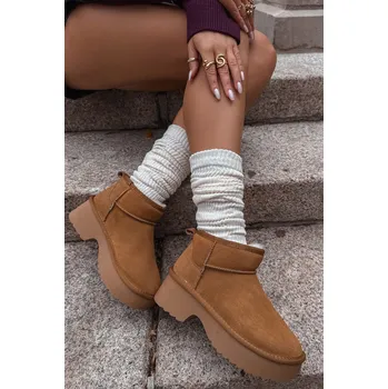 Dámská zimní obuv Boto Sněhule z přírodního nubuku s teplou podšívkou Milora Barva: Béžová, Velikost: 40