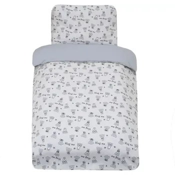 Povlečení ESITO | Dětské povlečení Teddy bears z Jersey Grey - šedá / 100 x 135, 60 x 40 cm