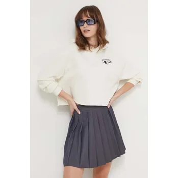 Dámská mikina Bavlněná mikina HUGO dámská, béžová barva, s kapucí, s aplikací, 50513168 01X, vel. S