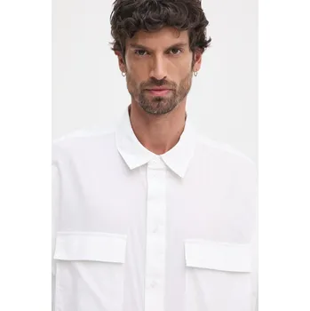 Pánská košile Košile Michael Kors pánská, bílá barva, relaxed, s klasickým límcem, UF4409WF4C 00X, vel. XL