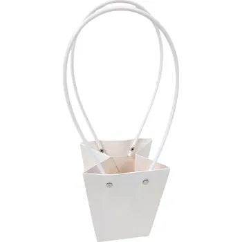 Obal na květináč Floristická taška FB012 12x8x12,5cm 10 kusů v balení - 88 bílá