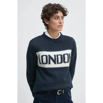 Dámský svetr Svetr z vlněné směsi Pepe Jeans HILDA dámský, tmavomodrá barva, PL702227 59X, vel. M