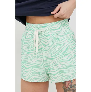 Dámské kraťasy Kraťasy Billabong dámské, zelená barva, vzorované, high waist ABJBS00147 07X, vel. XL