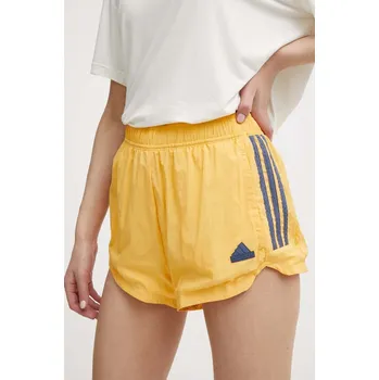 Dámské kraťasy Kraťasy adidas TIRO dámské, žlutá barva, s aplikací, high waist, IS0722 11X, vel. L