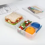 Sistema Dělený svačinový box To Go Lunch Cube Max s nádobou na jogurt s dvojitým víčkem 2l, mix barev