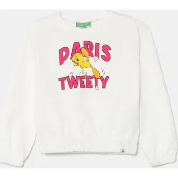 Chlapecká mikina Dětská bavlněná mikina United Colors of Benetton 3J68G10HE.P.Seasonal bílá 00X, vel. 104