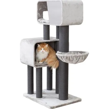 Škrabadlo RAFAEL XXL, 2 x jeskyně, hamaka, 156 cm, šedá