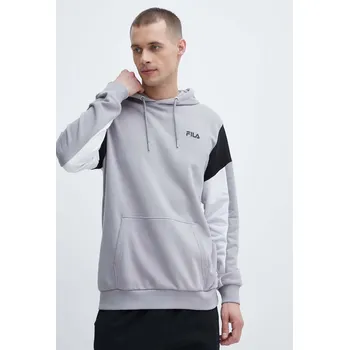 Pánská mikina Mikina Fila Truden pánská, šedá barva, s kapucí, vzorovaná, FAM0622 90X, vel. M