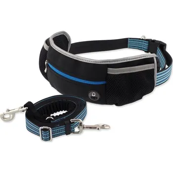 Vodítko pro psa Dog fantasy Vodítko s ledvinkou běžečké, reflexními prvky