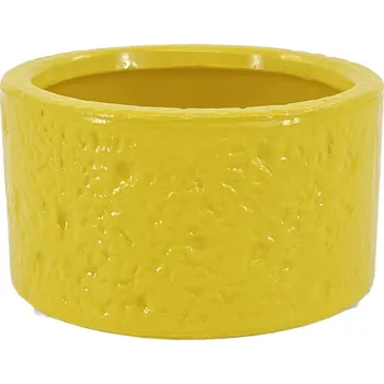Clay - II.jakost Dekorační keramická miska Bora, 9×9×5 cm – žlutá lesklá, II.jakost